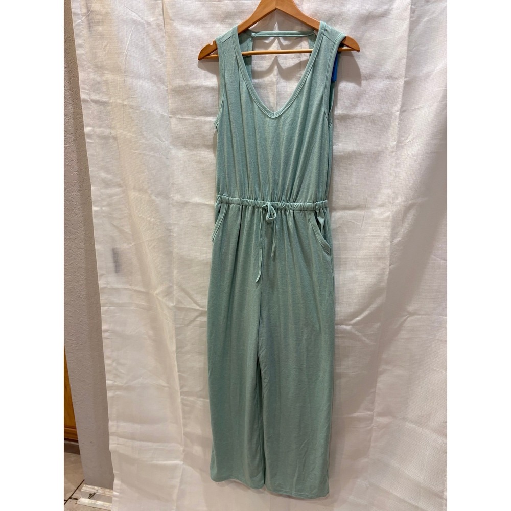 CUPSHE Mint Green Sleeveless V Neck Wide Leg Jumpsuit Elastic Waist‎ Size 12